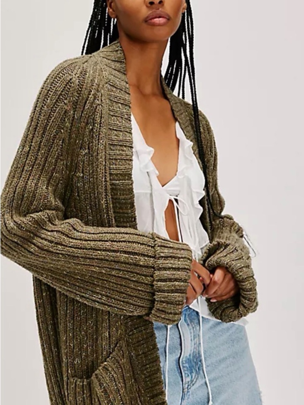 FREE PEOPLE BLOSSOM CARDI - IVY EARTH COMBO